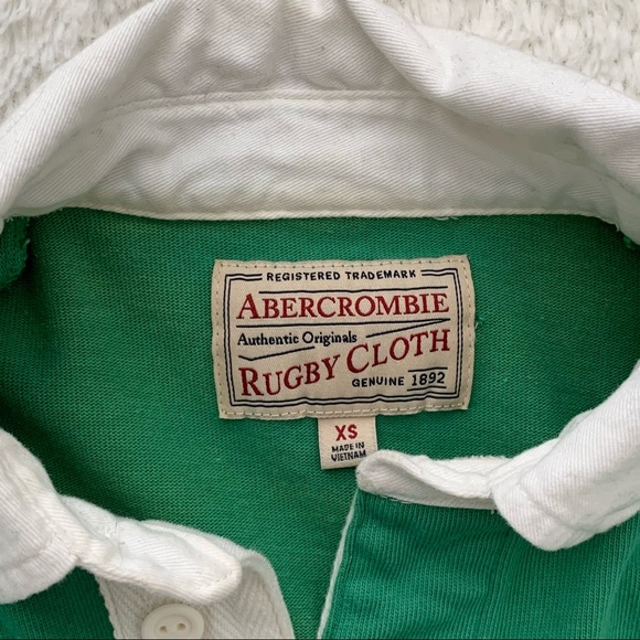 ABERCROMBIE - green, blue, and white rugby sweater - Picture 6 of 6
